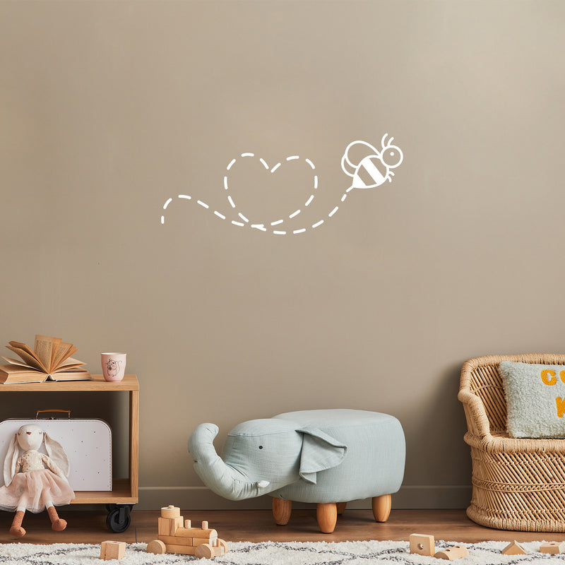 Vinyl Wall Art Decal - Love Bee - 10" x 24" - Modern Inspirational Cute Animal Design Sticker For Children Bedroom Home Baby Nursery Daycare Kids Room Decor 3