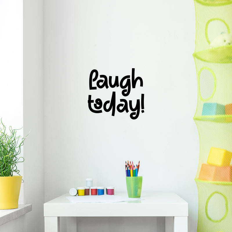 Vinyl Wall Art Decal - Laugh Today - 18" x 20" - Modern Inspirational Cute Design Sticker For Children Bedroom Home Baby Nursery Daycare Kids Room Decor 2