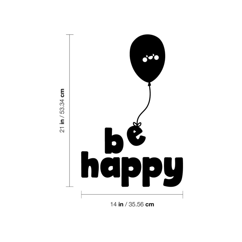 Vinyl Wall Art Decal - Be Happy - Modern Inspirational Cute Quote Positive Sticker For Home Bedroom Apartment Kids Room Playroom Work Office Decor 4