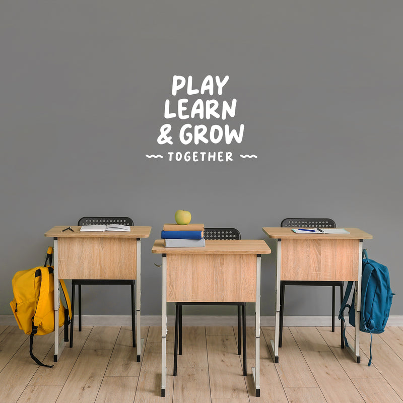 Vinyl Wall Art Decal - Play Learn And Grow Together - 12" x 16" - Modern Inspirational Cute Design Sticker For Children Bedroom Home Baby Nursery Daycare Kids Room Decor 3