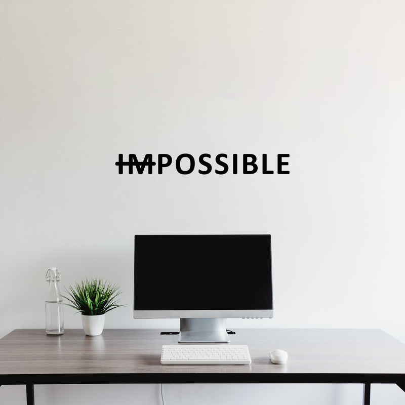 Vinyl Wall Art Decal - Impossible - 3. Trendy Motivating Positive Healthy Quote Sticker For Home Office School Gym Fitness Lifestyle Decor 2