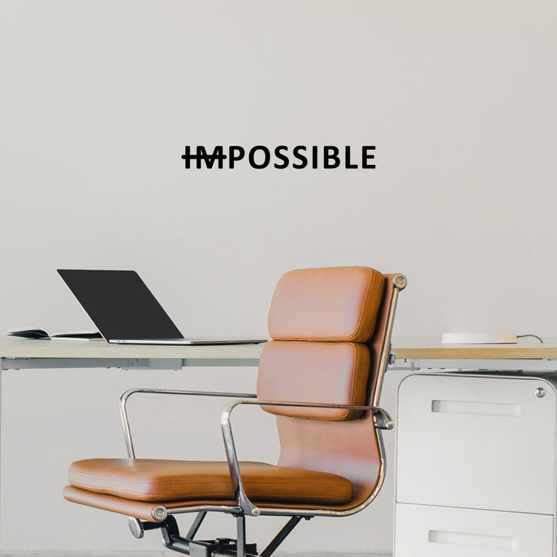 Vinyl Wall Art Decal - Impossible - 3. Trendy Motivating Positive Healthy Quote Sticker For Home Office School Gym Fitness Lifestyle Decor 3
