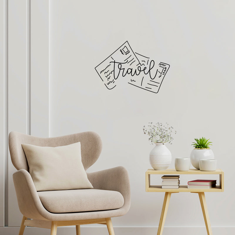 Vinyl Wall Art Decal - Travel - Modern Motivational Quote Cards Design Sticker For Agency Travel Lovers Home Office Bedroom Living Room Coffee Shop Decor 2