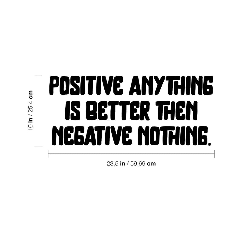 Vinyl Wall Art Decal - Positive Anything Is Better Than Negative Nothing - 10" x 23.5" -  Motivational Self Love Quote Sticker For Home Office Therapy Bedroom Decor 4