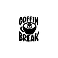 Vinyl Wall Art Decal - Coffin Break - Modern Inspirational Fun Caffeine Lovers Quote Mug Design Sticker For Home Office Kitchen Coffee Shop Restaurant Decor 1