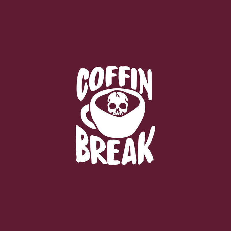 Vinyl Wall Art Decal - Coffin Break - 20" x 16" - Modern Inspirational Fun Caffeine Lovers Quote Mug Design Sticker For Home Office Kitchen Coffee Shop Restaurant Decor 1