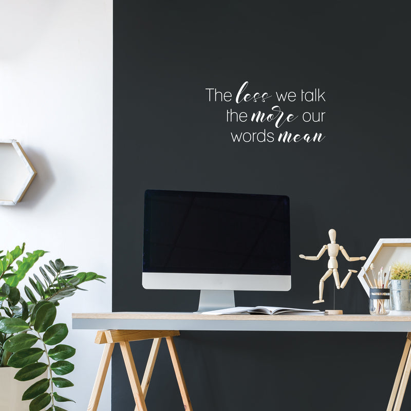 Vinyl Wall Art Decal - The Less We Talk The More Our Words Mean - 10" x 20" - Motivating Positive Good Vibes Quote Sticker For Home Living Room School Classroom Office Coffee Shop Decor 3