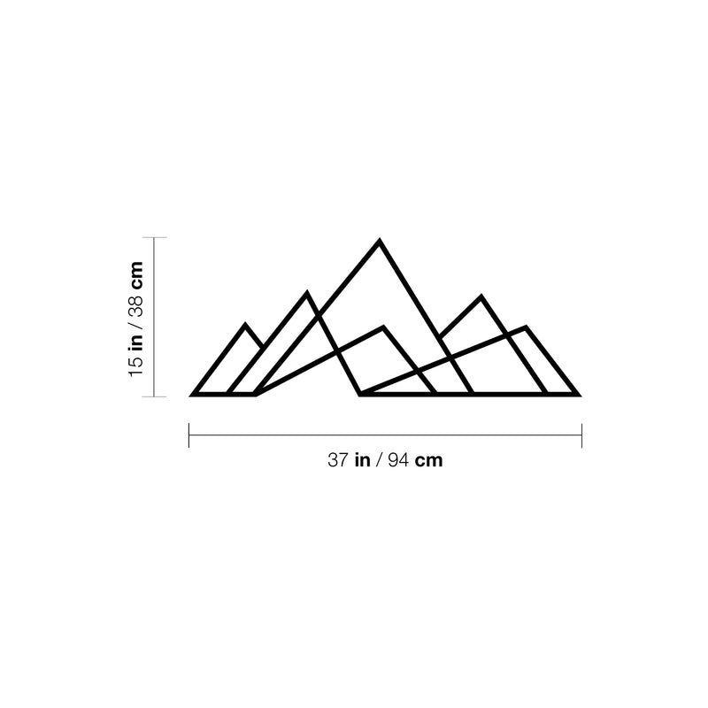 Vinyl Wall Art Decal - Geometric Mountains - 15" x 37" - Trendy Motivating Fun Good Vibes Mountain Design Sticker For Home Living Room Windows Office Coffee Shop Sports Storefront Decor 4