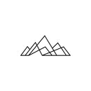 Vinyl Wall Art Decal - Geometric Mountains - Trendy Motivating Fun Good Vibes Mountain Design Sticker For Home Living Room Windows Office Coffee Shop Sports Storefront Decor 1