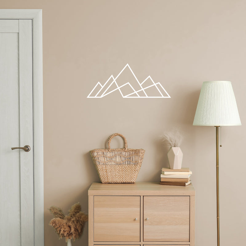 Vinyl Wall Art Decal - Geometric Mountains - 15" x 37" - Trendy Motivating Fun Good Vibes Mountain Design Sticker For Home Living Room Windows Office Coffee Shop Sports Storefront Decor 2
