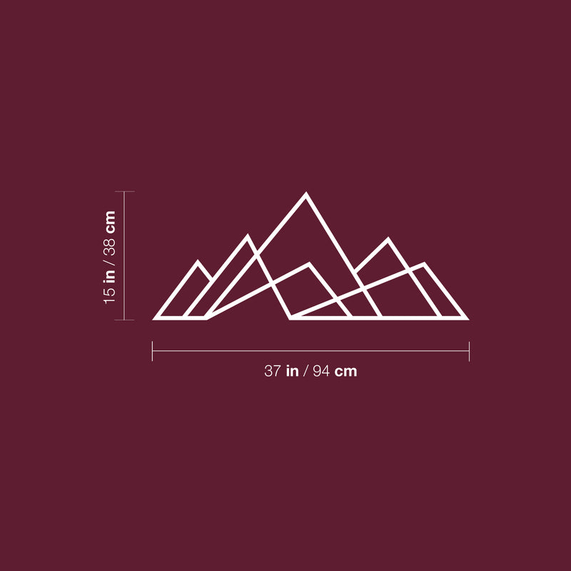 Vinyl Wall Art Decal - Geometric Mountains - 15" x 37" - Trendy Motivating Fun Good Vibes Mountain Design Sticker For Home Living Room Windows Office Coffee Shop Sports Storefront Decor 4