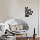 Vinyl Wall Art Decal - If It Doesn't Open; It's Not Your Door - 12.5" x 11" - Trendy Motivational Optimistic Quote Sticker For Bedroom Living Room Playroom Office School Coffee Shop Decor 3