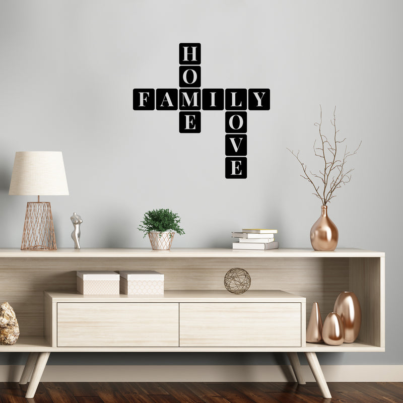 Vinyl Wall Art Decal - Home Family Love - Trendy Lovely Inspiring Positive Quote Sticker For Home Bedroom Family Room Playroom Kindergarten Classroom Coffee Shop Decor 2