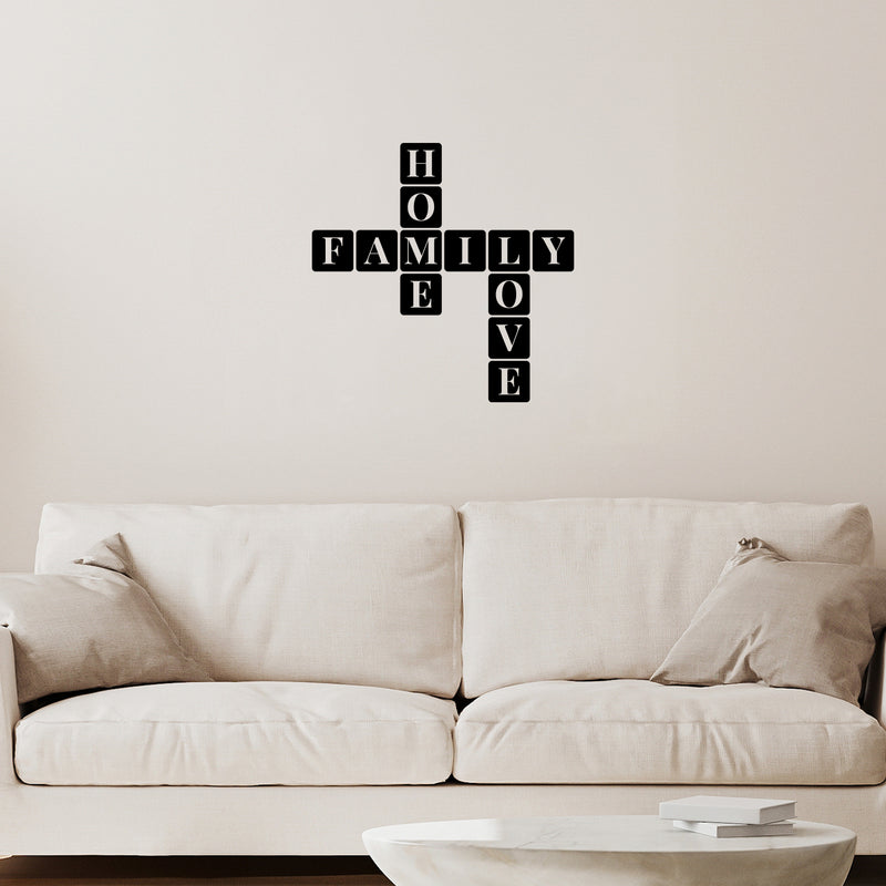 Vinyl Wall Art Decal - Home Family Love - 30" x 30" - Trendy Lovely Inspiring Positive Quote Sticker For Home Bedroom Family Room Playroom Kindergarten Classroom Coffee Shop Decor 3