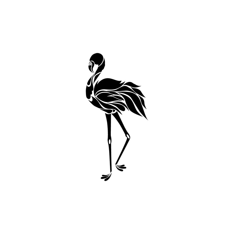 Vinyl Wall Art Decal - Flamingo - 26" x 12.5" - Trendy Figure Minimalist Animal Design Sticker For Home Bedroom Mirror Living Room Work Office Window Decor 1