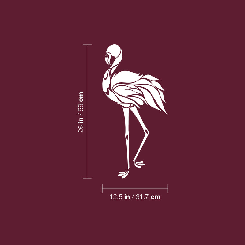 Vinyl Wall Art Decal - Flamingo - 26" x 12.5" - Trendy Figure Minimalist Animal Design Sticker For Home Bedroom Mirror Living Room Work Office Window Decor 4
