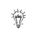 Vinyl Wall Art Decal - Idea Bulb Light - 24" x 18" - Trendy Creative Desgin Design Sticker For Children Bedroom Home Baby Nursery Daycare Kids Room Decor 1