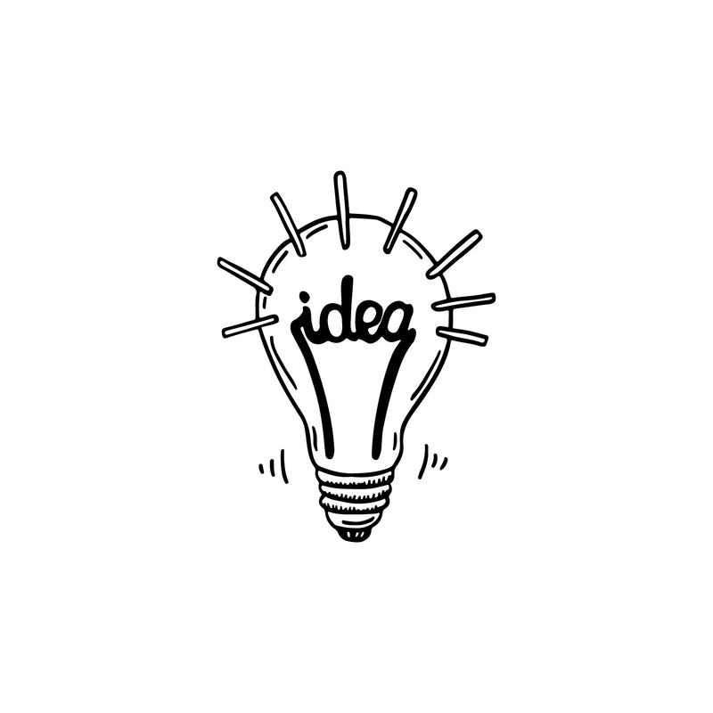 Vinyl Wall Art Decal - Idea Bulb Light - 24" x 18" - Trendy Creative Desgin Design Sticker For Children Bedroom Home Baby Nursery Daycare Kids Room Decor 1