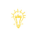 Vinyl Wall Art Decal - Idea Bulb Light - 24" x 18" - Trendy Creative Desgin Design Sticker For Children Bedroom Home Baby Nursery Daycare Kids Room Decor 1