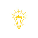 Vinyl Wall Art Decal - Idea Bulb Light - 24" x 18" - Trendy Creative Desgin Design Sticker For Children Bedroom Home Baby Nursery Daycare Kids Room Decor 1