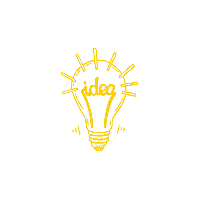 Vinyl Wall Art Decal - Idea Bulb Light - 24" x 18" - Trendy Creative Desgin Design Sticker For Children Bedroom Home Baby Nursery Daycare Kids Room Decor 1