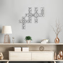 Vinyl Wall Art Decal - Family Love Joy Crossword - 35.5" x 30.5" - Trendy Cute Inspirational Quote Sticker For Family Home Office Couple Bedroom Living Room Entryway Decor 2