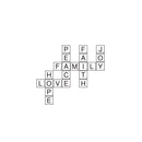 Vinyl Wall Art Decal - Family Love Joy Crossword - 35. - Trendy Cute Inspirational Quote Sticker For Family Home Office Couple Bedroom Living Room Entryway Decor 1