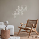 Vinyl Wall Art Decal - Family Love Joy Crossword - 35.5" x 30.5" - Trendy Cute Inspirational Quote Sticker For Family Home Office Couple Bedroom Living Room Entryway Decor 3