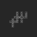Vinyl Wall Art Decal - Family Love Joy Crossword - 35.5" x 30.5" - Trendy Cute Inspirational Quote Sticker For Family Home Office Couple Bedroom Living Room Entryway Decor 1