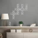 Vinyl Wall Art Decal - Family Love Joy Crossword - 35.5" x 30.5" - Trendy Cute Inspirational Quote Sticker For Family Home Office Couple Bedroom Living Room Entryway Decor 2
