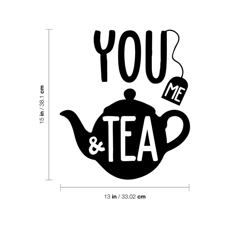 Vinyl Wall Art Decal - You Me And Tea - Trendy Funny Caffeine Quote Sticker For Home Living Room Dinner Kitchen Office Coffee Shop Restaurant Storefront Decor 4