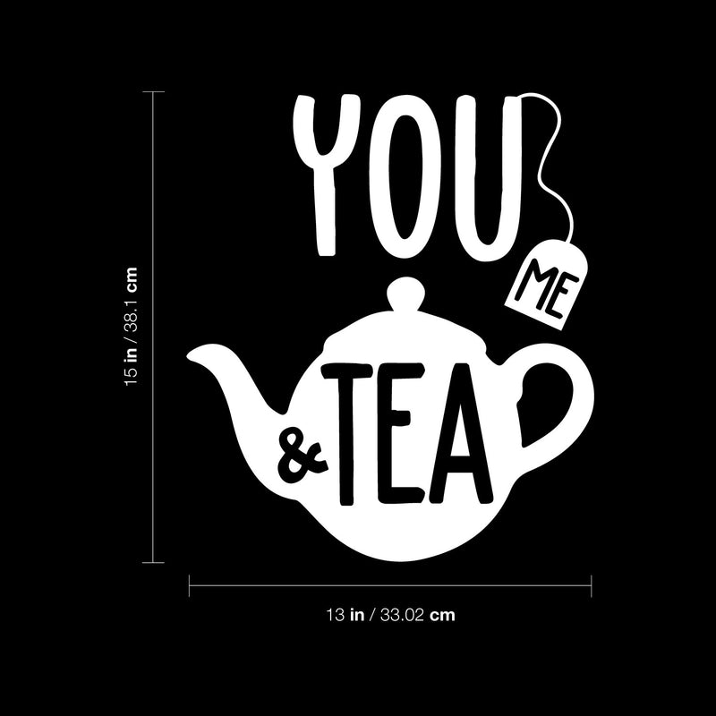 Vinyl Wall Art Decal - You Me And Tea - 13" x 15" - Trendy Funny Caffeine Quote Sticker For Home Living Room Dinner Kitchen Office Coffee Shop Restaurant Storefront Decor 4