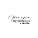 Vinyl Wall Art Decal - It's A Moment The World Has Been Waiting For - 9" x 20" - Modern Lovely Inspirational Life Quote Sticker For Home Bedroom Closet Living Room Office Coffee Shop Decor 1