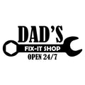 Vinyl Wall Art Decal - Dad's Fix-it Shop Open 24/7 - 8. Trendy Cool Spanner Design Style Quote Sticker For Home Living Room Garage Office Storefront Decor 1