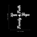 Vinyl Wall Art Decal - Family Love Hope Faith - 17" x 14" - Trendy Lovely Inspiring Positive Quote Sticker For Home Bedroom Family Room Playroom Kindergarten Classroom Coffee Shop Decor 4