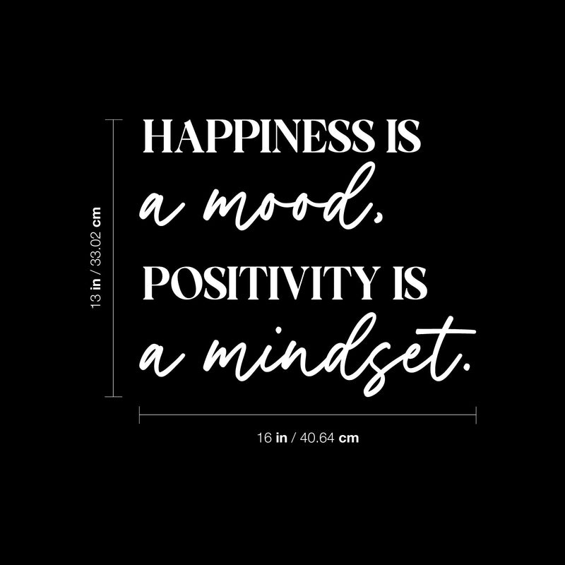 Vinyl Wall Art Decal - Happiness Is A Mood - 7" x 34" - Trendy Motivating Optimistic Lifestyle Quote Sticker For Home Bedroom Living Room School Classroom Office Gym Fitness Decor 4