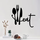 Vinyl Wall Art Decal - Fork Knife Spoon - 15.5" x 16.5" - Trendy Lovely Funny Food Design Sticker For Home Living Room Kitchen Dining Room Restaurant Coffee Shop Bakery Storefront Decor 2