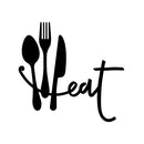 Vinyl Wall Art Decal - Fork Knife Spoon - 15.5" x 16.5" - Trendy Lovely Funny Food Design Sticker For Home Living Room Kitchen Dining Room Restaurant Coffee Shop Bakery Storefront Decor 1