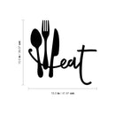 Vinyl Wall Art Decal - Fork Knife Spoon - 15.5" x 16.5" - Trendy Lovely Funny Food Design Sticker For Home Living Room Kitchen Dining Room Restaurant Coffee Shop Bakery Storefront Decor 4