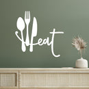 Vinyl Wall Art Decal - Fork Knife Spoon - 15.5" x 16.5" - Trendy Lovely Funny Food Design Sticker For Home Living Room Kitchen Dining Room Restaurant Coffee Shop Bakery Storefront Decor 2