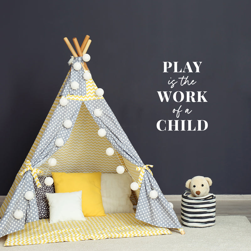 Vinyl Wall Art Decal - Play Is The Work Of A Child - 9. Modern Inspiring Fun Lovely Quote Sticker For Home Kids Room Nursery Playroom Playground Daycare Kindergarten Classroom Decor 5