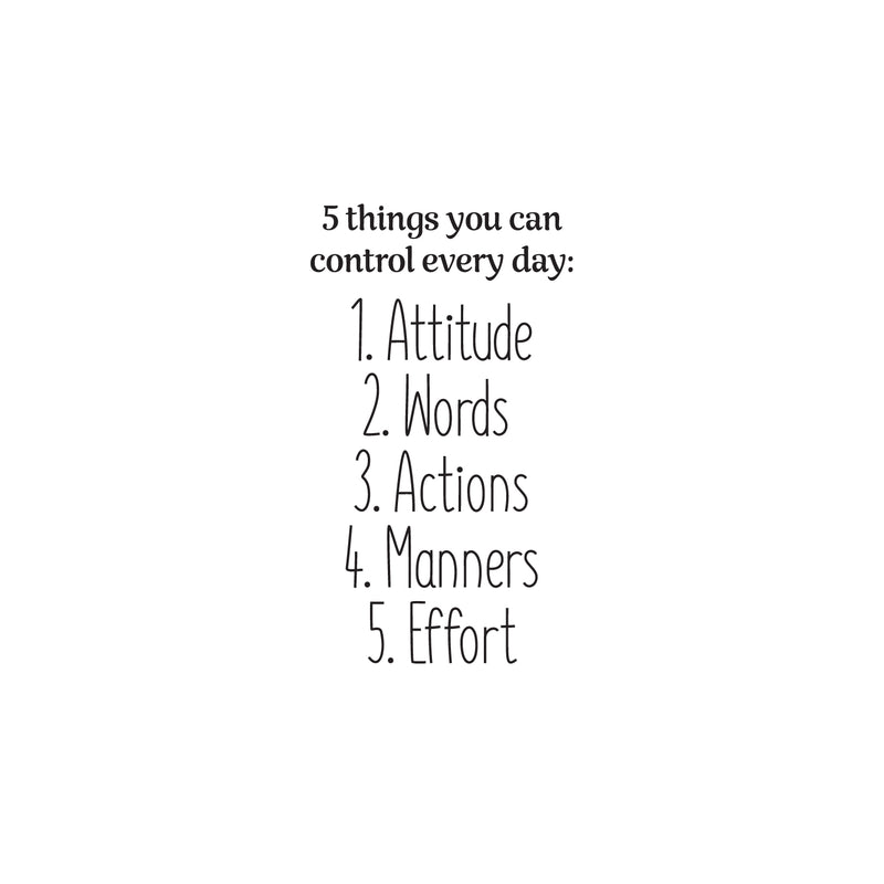 Vinyl Wall Art Decal - Attitude Words Actions Manners Effort - 25" x 14" - Modern Lovely Inspiring Life Quote Sticker For Home Bedroom Closet Living Room Office Coffee Shop Decor 1