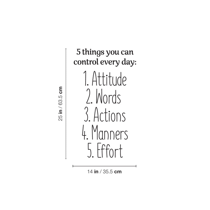 Vinyl Wall Art Decal - Attitude Words Actions Manners Effort - 25" x 14" - Modern Lovely Inspiring Life Quote Sticker For Home Bedroom Closet Living Room Office Coffee Shop Decor 4