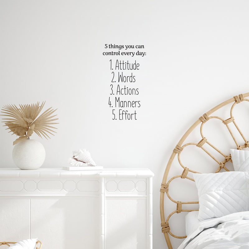 Vinyl Wall Art Decal - Attitude Words Actions Manners Effort - Modern Lovely Inspiring Life Quote Sticker For Home Bedroom Closet Living Room Office Coffee Shop Decor 2