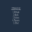 Vinyl Wall Art Decal - Attitude Words Actions Manners Effort - 25" x 14" - Modern Lovely Inspiring Life Quote Sticker For Home Bedroom Closet Living Room Office Coffee Shop Decor 1