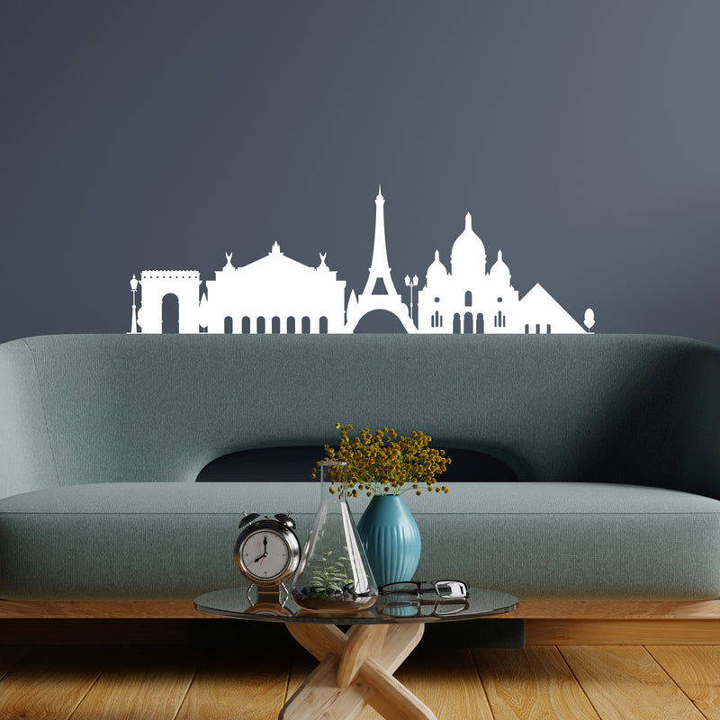 Vinyl Wall Art Decal - Paris Silhouette - 55" x 17.5" - Trendy Sticker Animal Figure Minimalist Design For Home Bedroom Living Room Work Office Store Decor 2