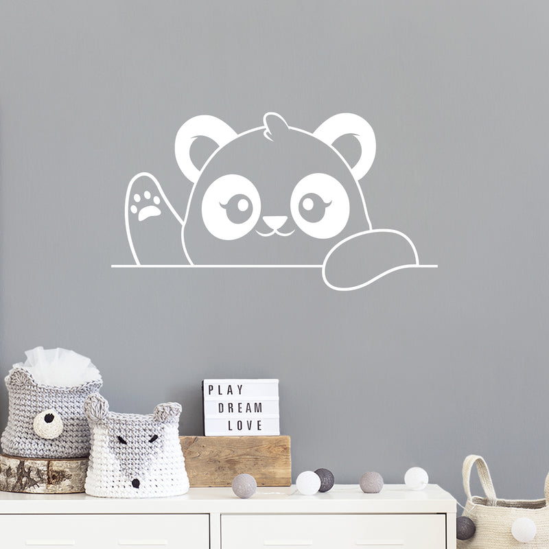 Vinyl Wall Art Decal - Panda - 8" x 15" - Trendy Inspirational Cute Animal Design Sticker For Children Bedroom Home Baby Nursery Daycare Stars Kids Room Decor 2