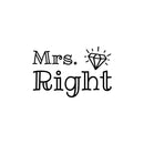 Vinyl Wall Art Decal - Mrs Right - 4.5" x 7" - Modern Diamond Design Sticker For Bedroom Mirror Make Up Notebooks Laptops Mugs Thermos Car Bumpers Windows Decor 1