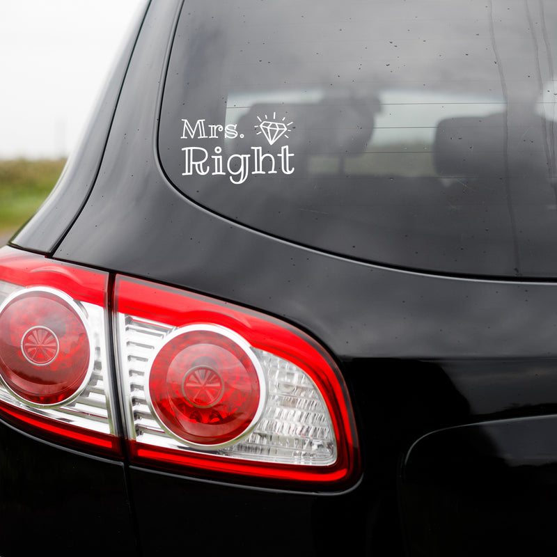 Vinyl Wall Art Decal - Mrs Right - 4.5" x 7" - Modern Diamond Design Sticker For Bedroom Mirror Make Up Notebooks Laptops Mugs Thermos Car Bumpers Windows Decor 2