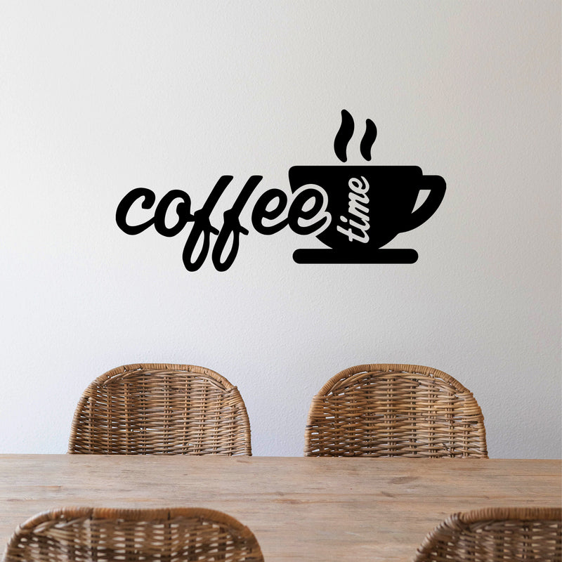 Vinyl Wall Art Decal - Coffee Time - 12" x 22" - Modern Inspirational Caffeine Lovers Quote Sticker For Home Office Kitchen Coffee Shop Restaurant Decor 2